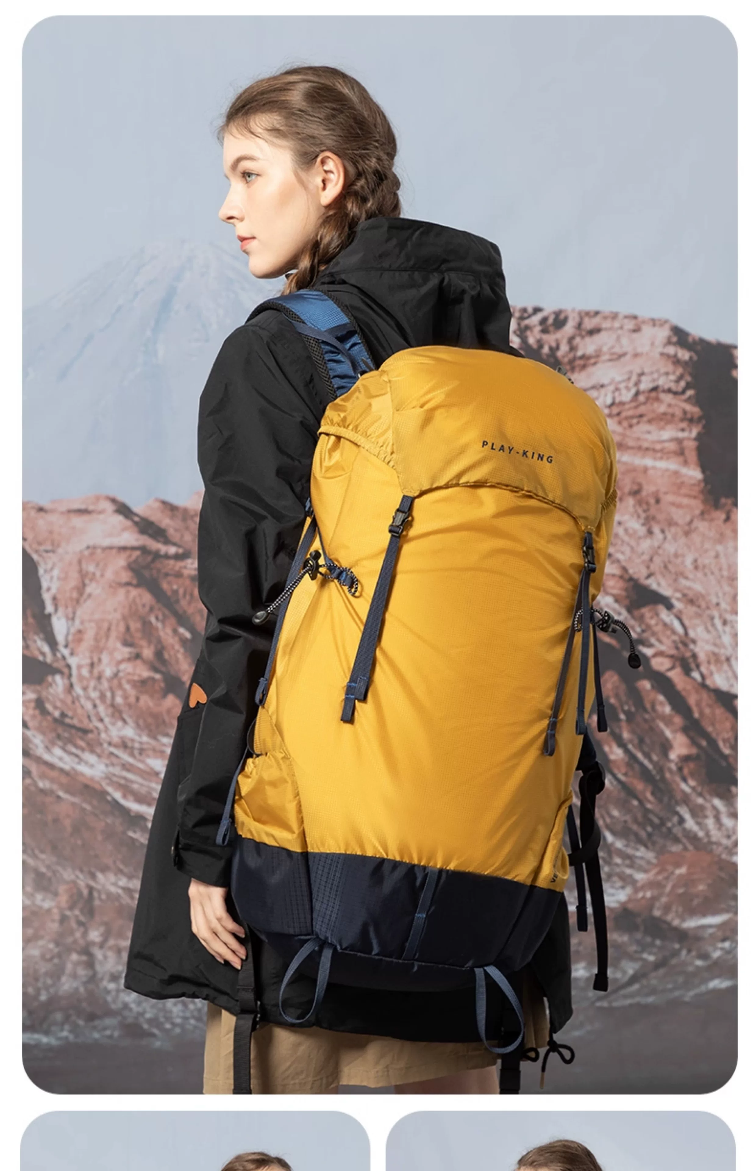 Mountaineering backpack professional outdoor waterproof large capacity hiking top backpack men's sports camping lightweight travel backpack