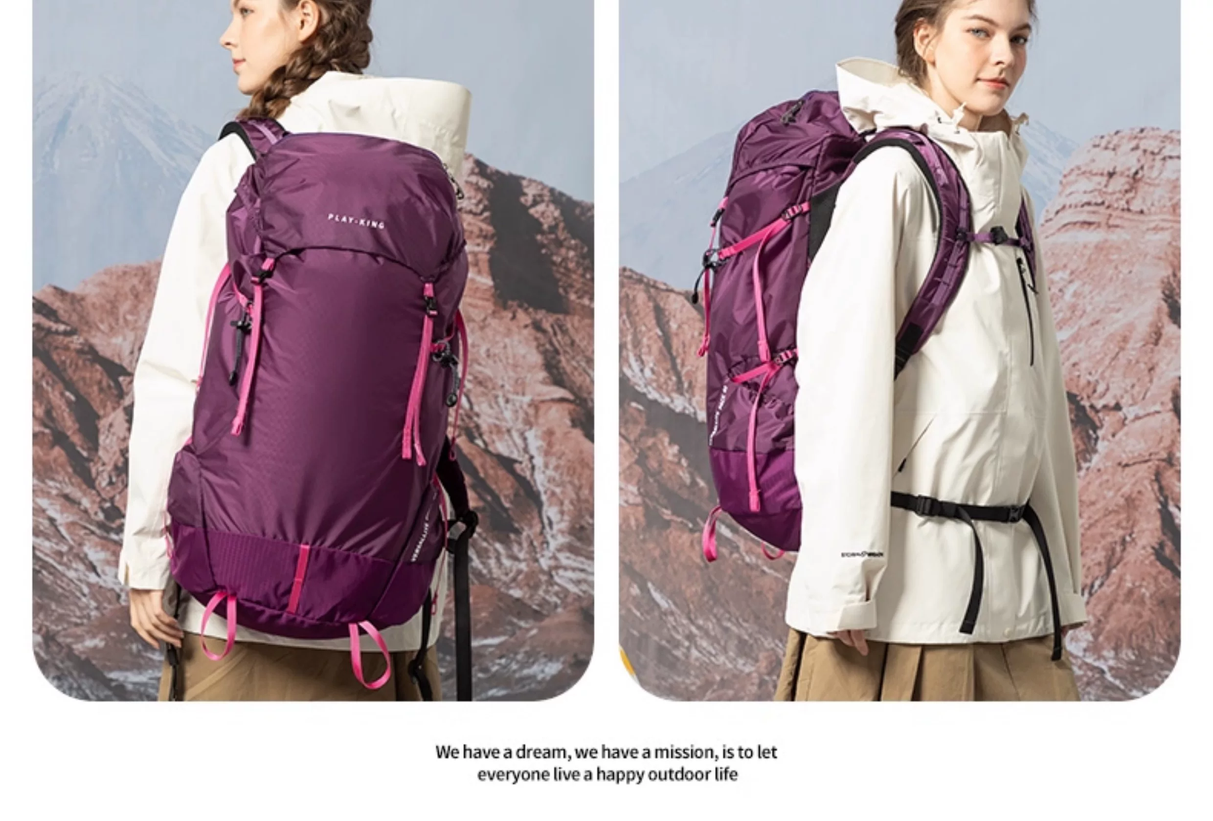 Mountaineering backpack professional outdoor waterproof large capacity hiking top backpack men's sports camping lightweight travel backpack