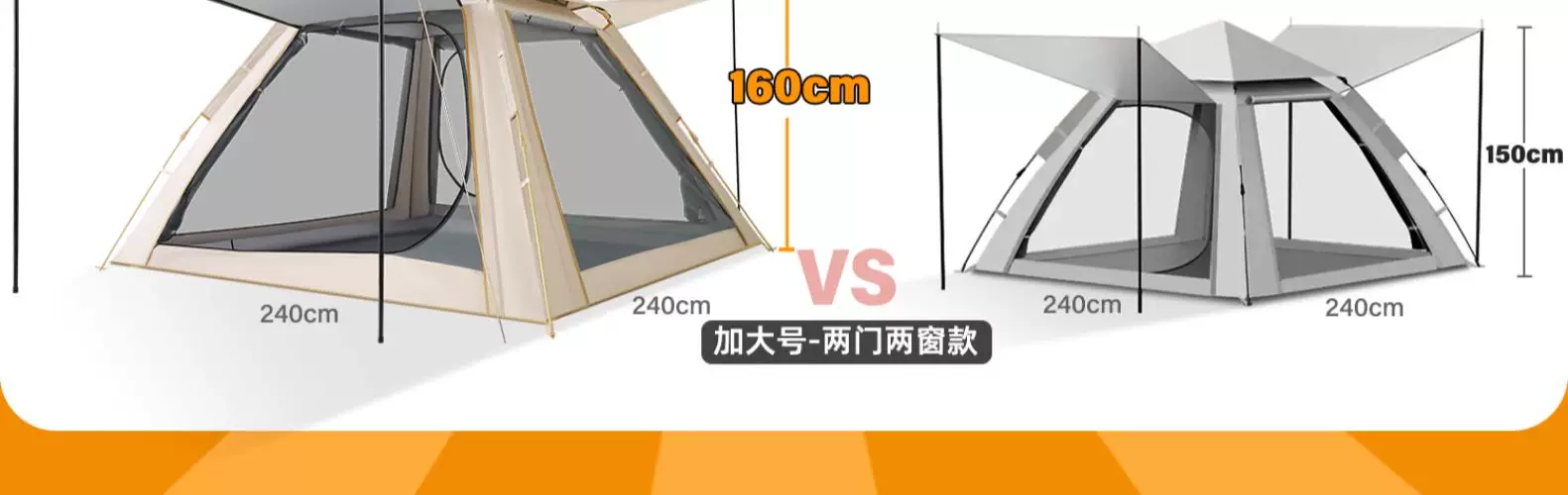 Urbanwave Tent Outdoor Portable Folding Camping Overnight Rainproof Thickened Outdoor Camping Equipment Automatic
