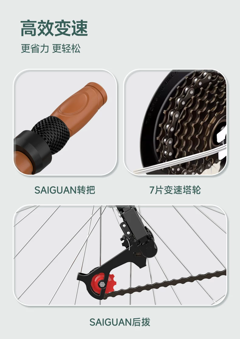 Bicycle for women, adult, new lightweight, variable speed, retro style, commuting to work, commuting bike, 26 inch, college student, female