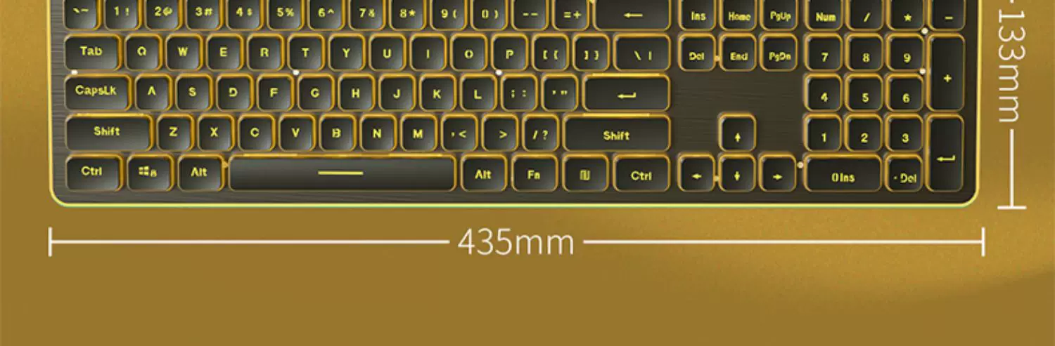 Wolf Road wired silent keyboard with high aesthetics, mechanical feel, backlit tablet, laptop, typing, female office
