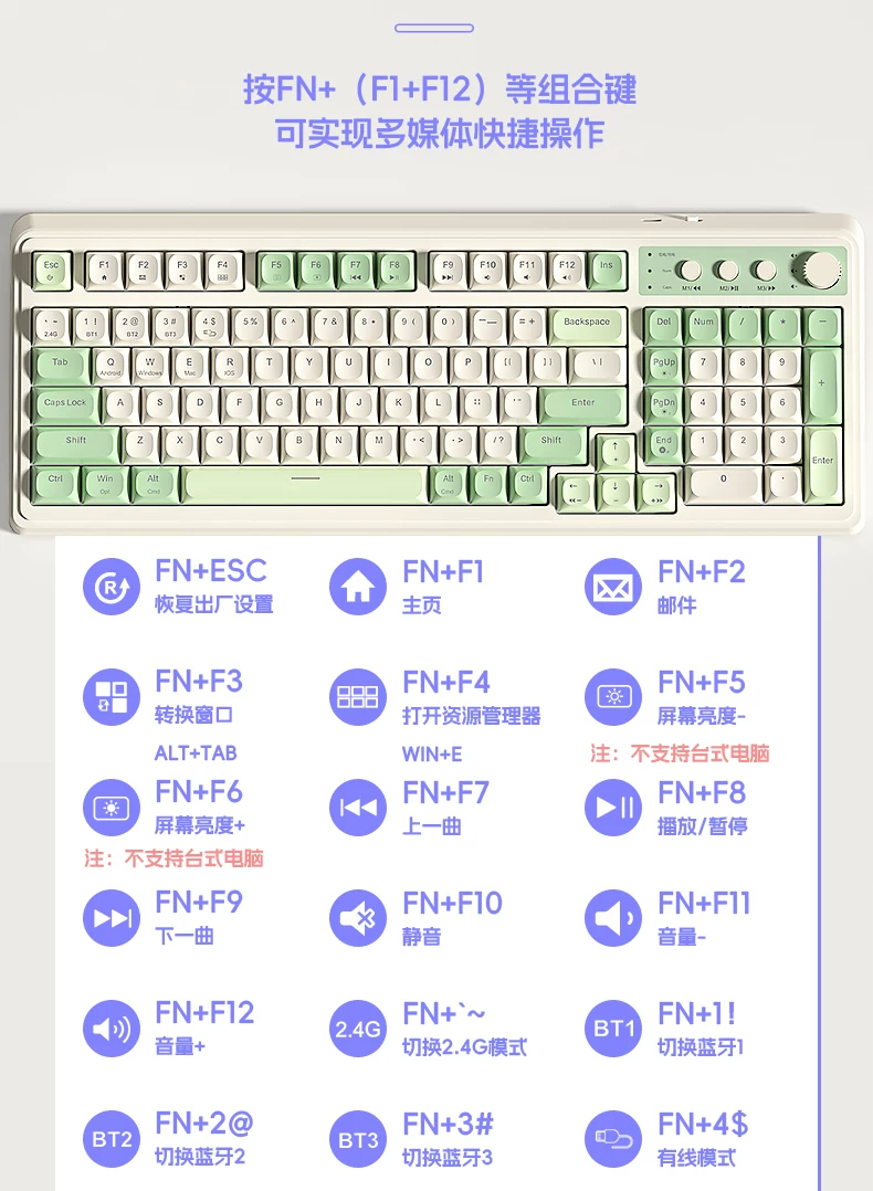 Tarantula S99 the third mock examination mechanical touch keyboard Bluetooth wireless high color RGB light effect electronic game office keyboard