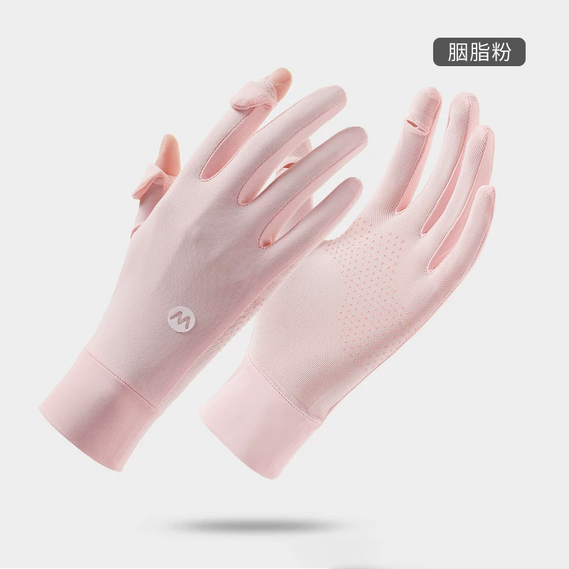 Sunscreen gloves for men, anti slip touch screen for driving, ice silk for summer riders, outdoor cycling, hiking, anti UV fishing