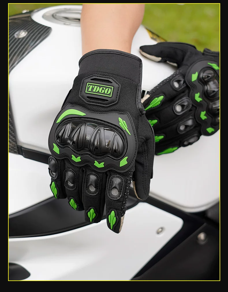 Motorcycle riding gloves for men in summer, all finger breathable. Motorcycle gloves, anti fall, bicycle gloves, windproof