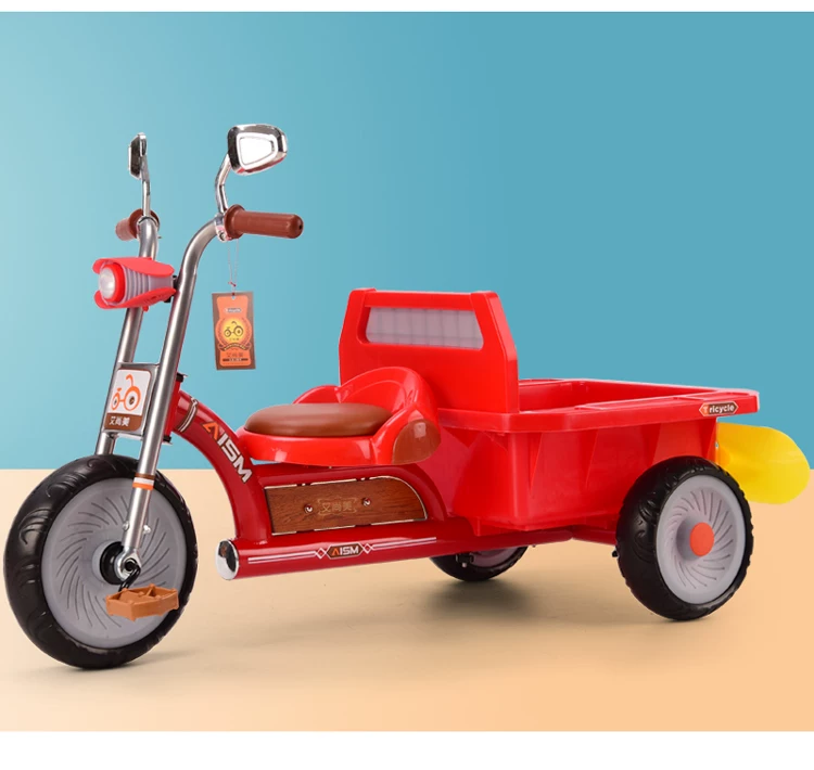 Children's tricycle bicycle 1-2-3-6 years old, large size, can carry people, baby bike with rear bucket, children's bike