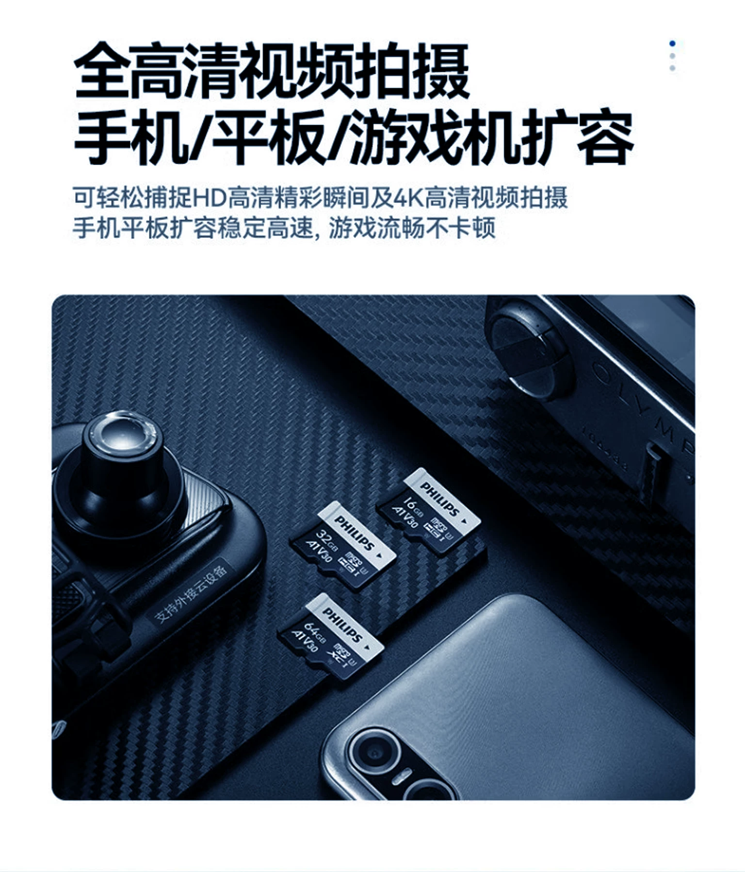 Philips High Speed TF Memory Card 256GB Supports High Durability Memory Card for 4K Video Recording of Driving Recorder