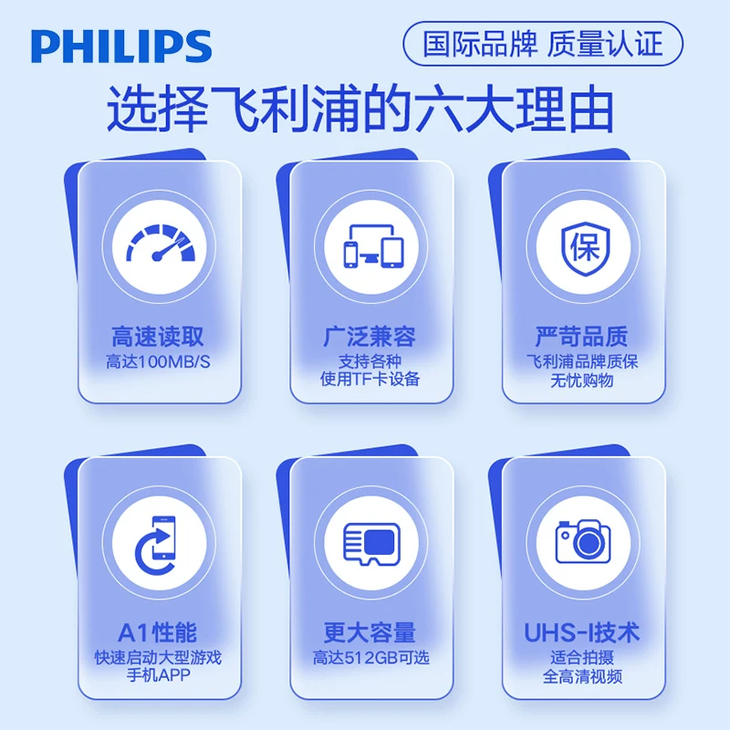 Philips High Speed TF Memory Card 256GB Supports High Durability Memory Card for 4K Video Recording of Driving Recorder