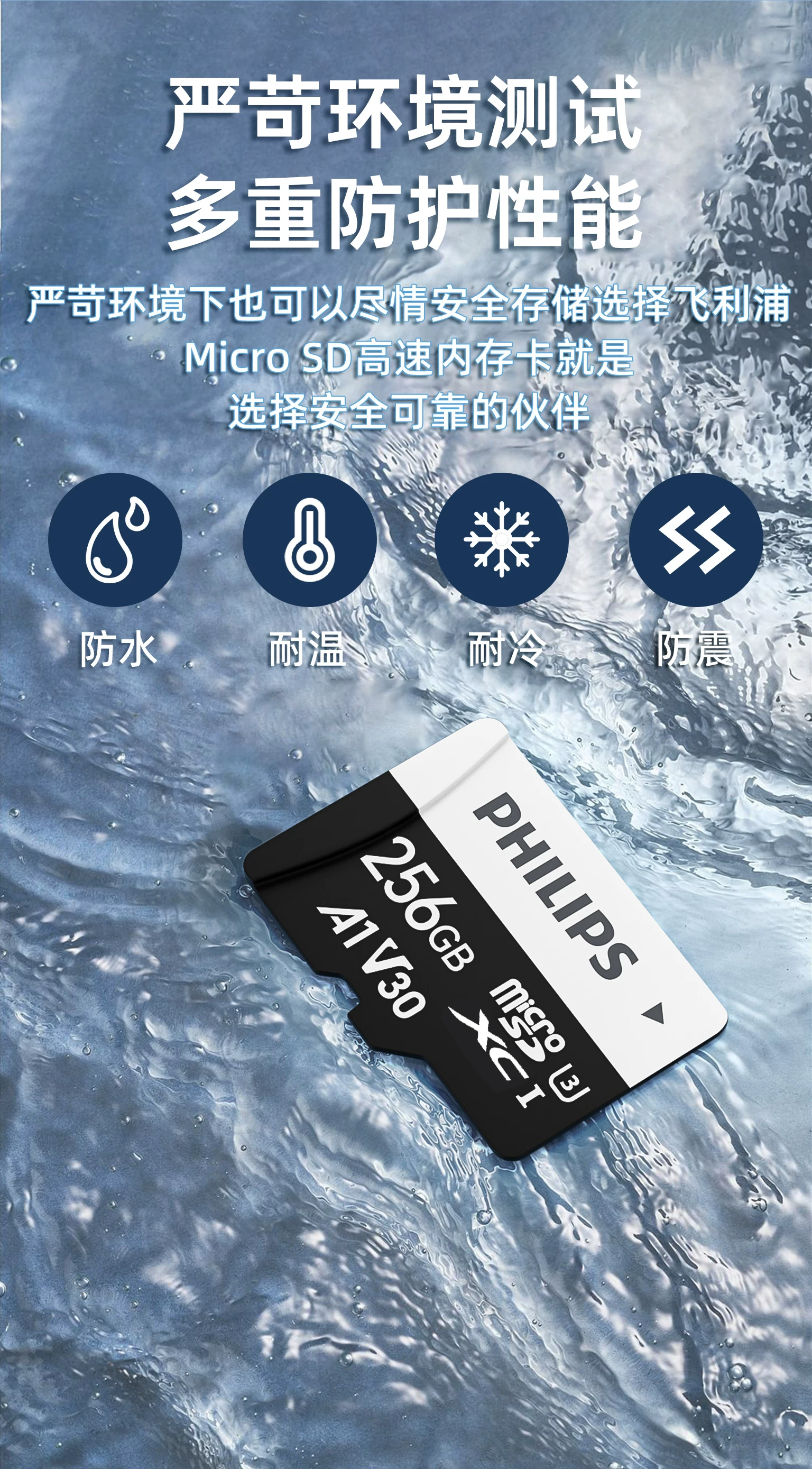 Philips High Speed TF Memory Card 256GB Supports High Durability Memory Card for 4K Video Recording of Driving Recorder