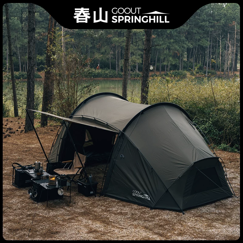 Springhill Chunshan Ark Outdoor Tunnel Tent Палатка с двумя комнатами, одна гостиная большая космическая палатка для кемпинга