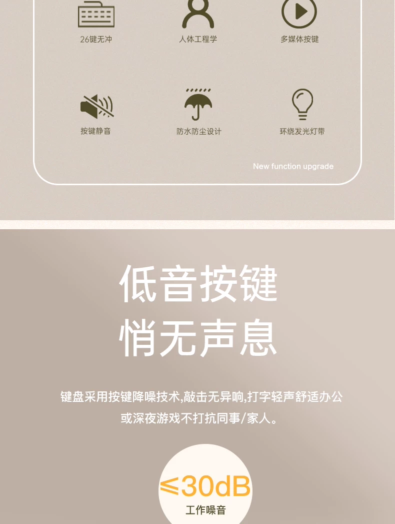 狼途静音无线键盘鼠标套装有线打字专用手感好电脑游戏男女生办公