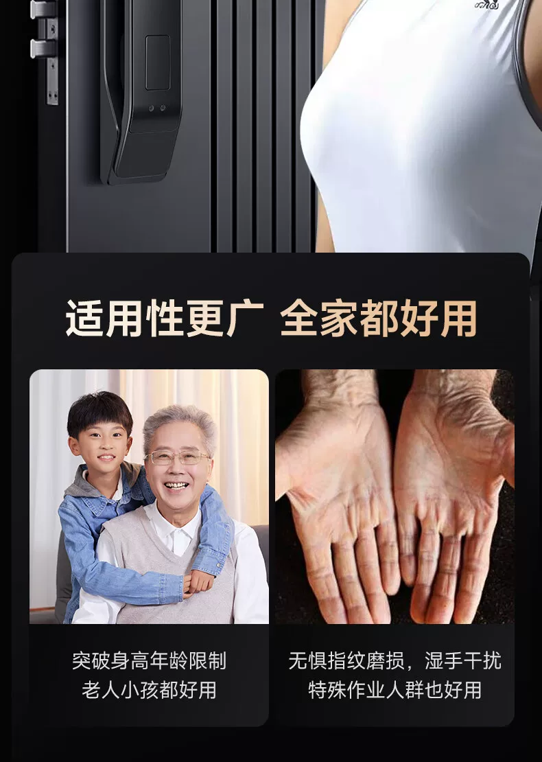 Интеллектуальный дверной замок Double voice Fingerprint lock с распознаванием лиц