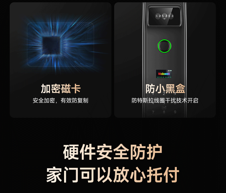 Интеллектуальный дверной замок Double voice Fingerprint lock с распознаванием лиц