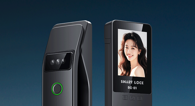 Интеллектуальный дверной замок Double voice Fingerprint lock с распознаванием лиц