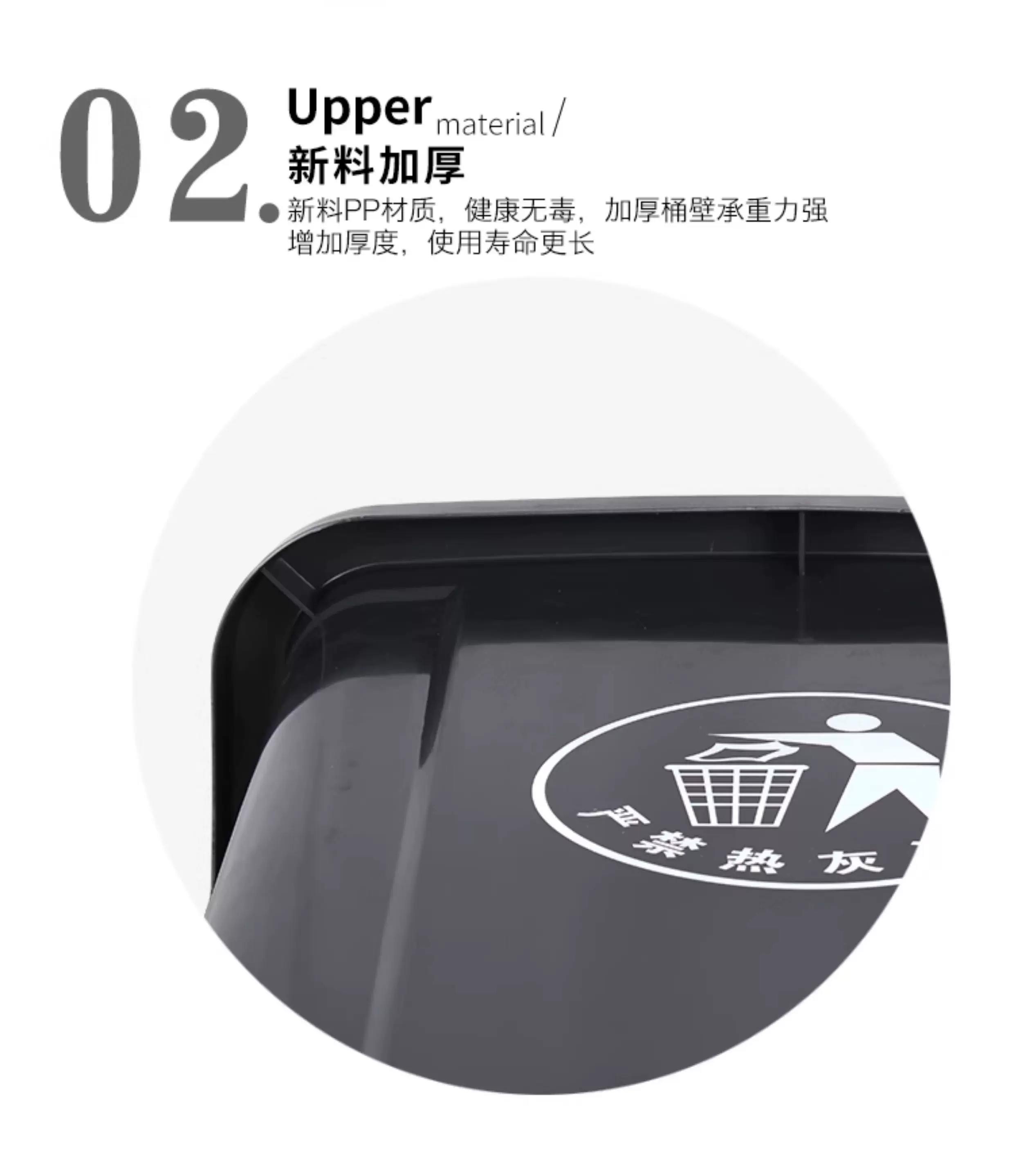 Uncovered square trash can, commercial large capacity, large kitchen waste with lid, garbage bin, household dining cabinet bucket