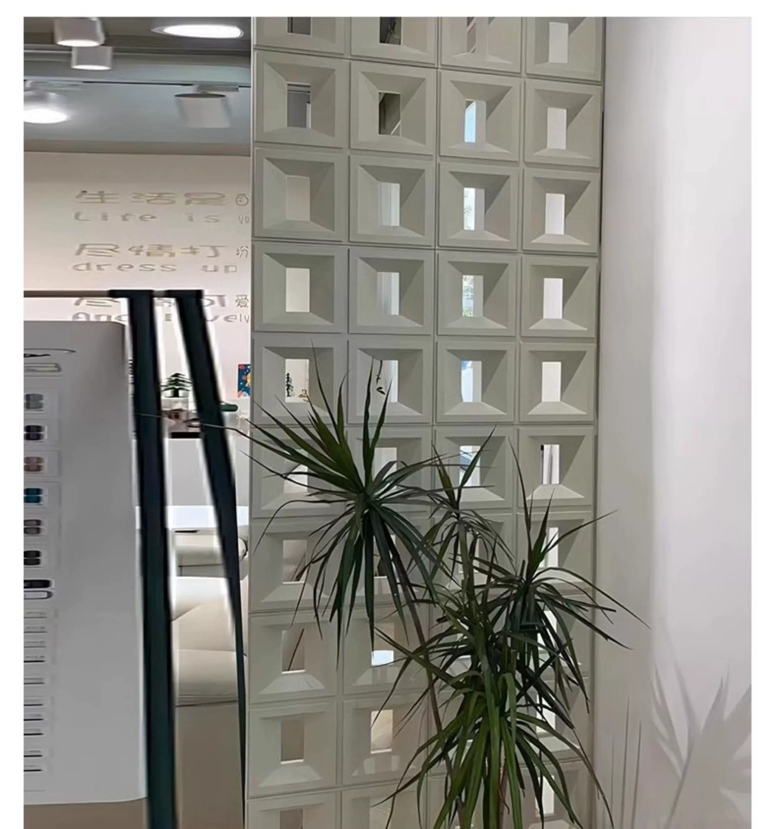 Lightweight PU background wall component brick double-sided nine grid hollow brick indoor and outdoor universal cement brick modern minimalist partition design
