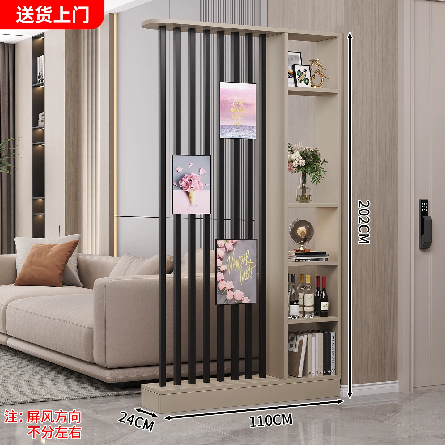 中式屏风玄关柜小户型节省空间 实木简约现代设计可遮挡客厅隔断