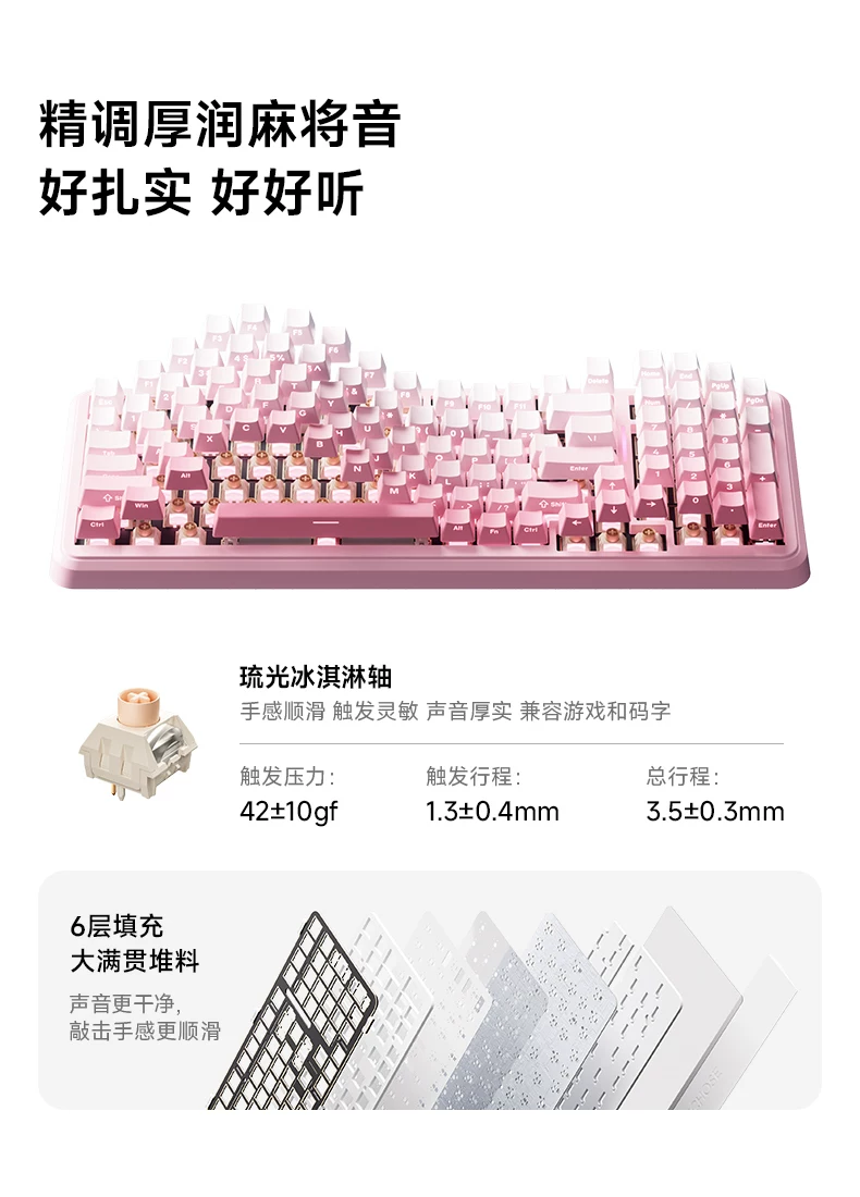MCHOSE K99 V2V3 Customized Mechanical Keyboard Wireless Bluetooth the third mock examination E-sports Game Office Computer