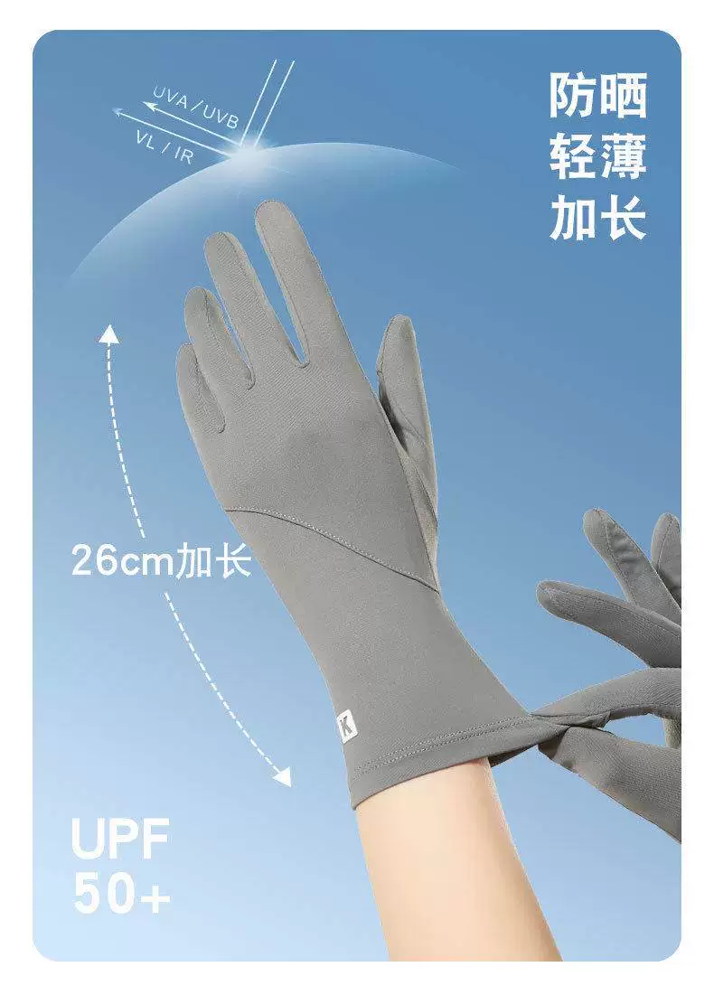 Sunscreen gloves for men, anti slip touch screen for driving, ice silk for summer riders, outdoor cycling, hiking, anti UV fishing