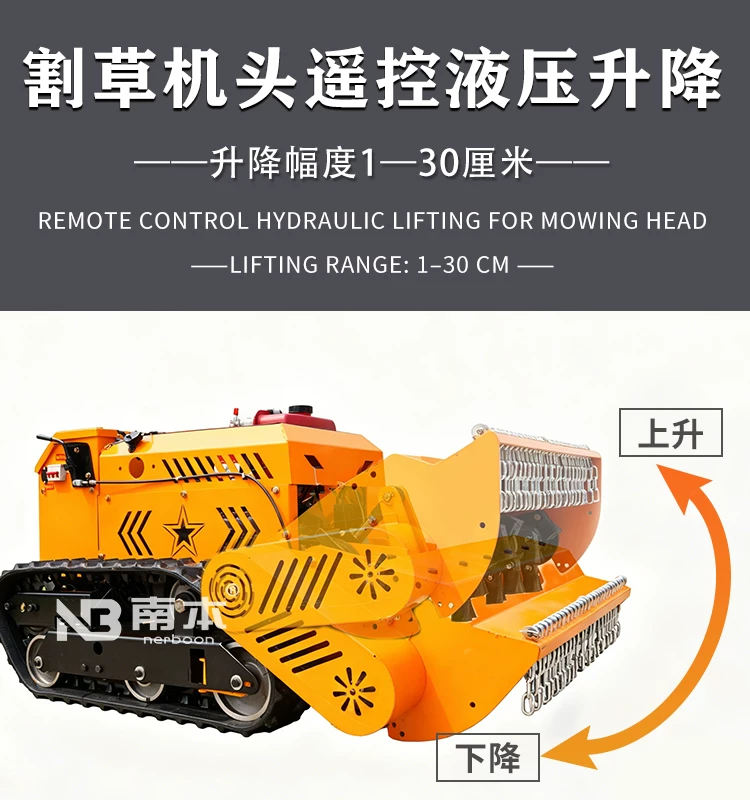 Nanben all terrain diesel remote-controlled tracked lawn mower, multifunctional rotary tiller, weeding lawn mower, rotary tiller