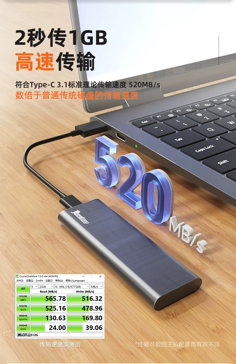 Mobile Solid State Drive 1t Yangtze River Storage Granular Large Capacity 2t Dual Use for Mobile Phone and Computer 4t High Speed Flash Memory SSD
