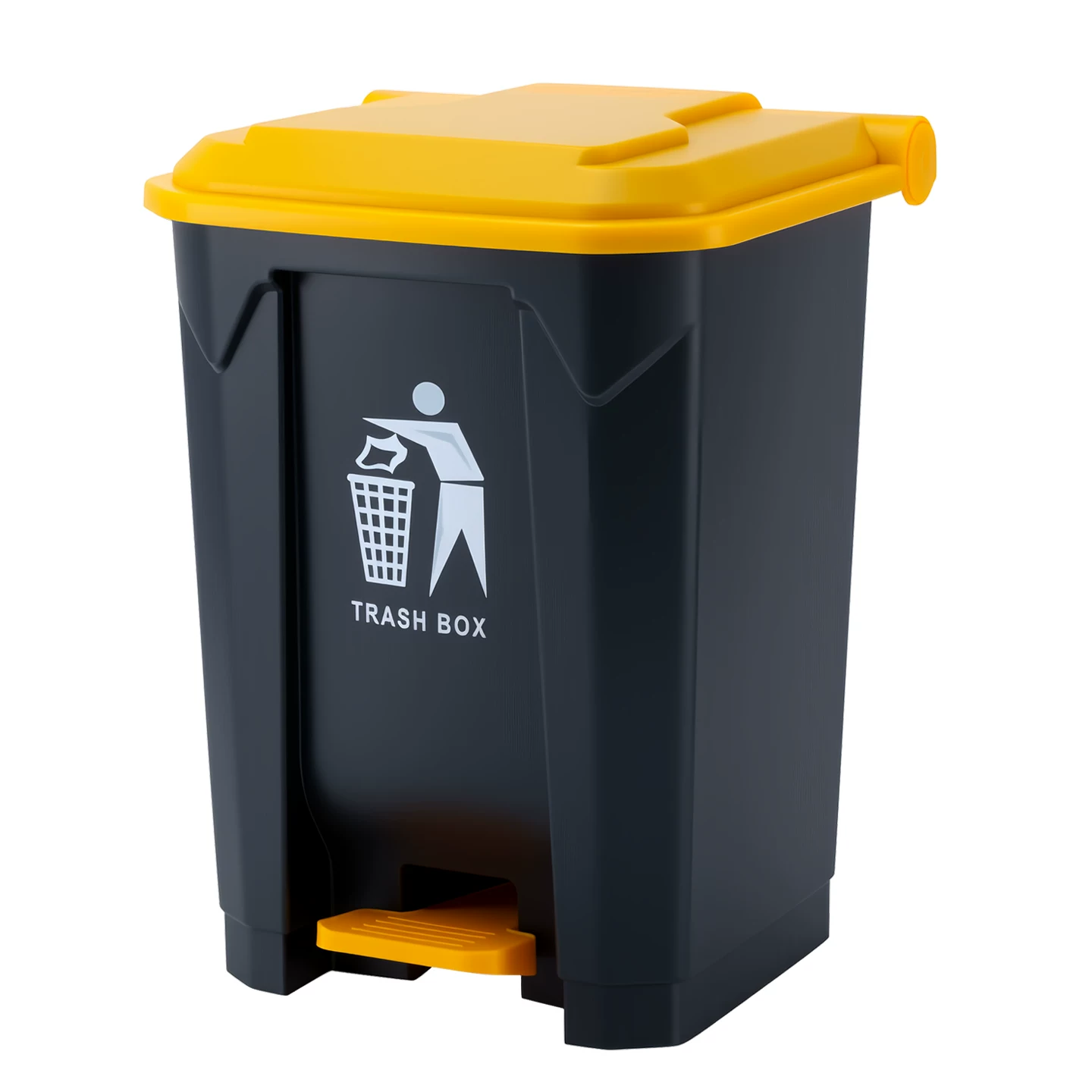 Foot pedal dining large trash can, large commercial with lid, outdoor household kitchen, courtyard, classroom, large capacity