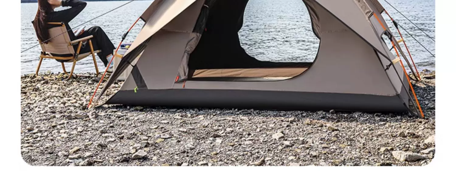 Hewolf Public Wolf Tent Outdoor Camping Folding Portable Canopy 2-in-1 Camping Overnight Equipment Rainproof Tent