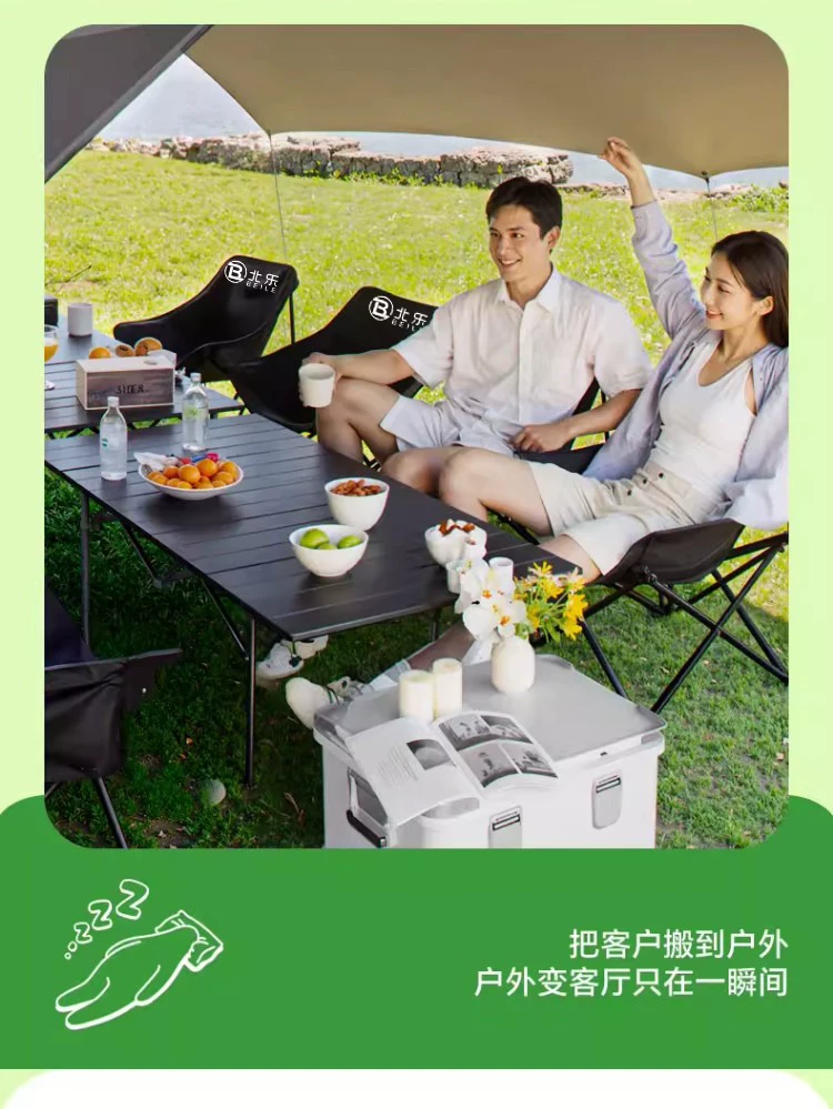 Outdoor folding table camping table chair portable picnic table folding chair Chicken rolls table camping picnic equipment set