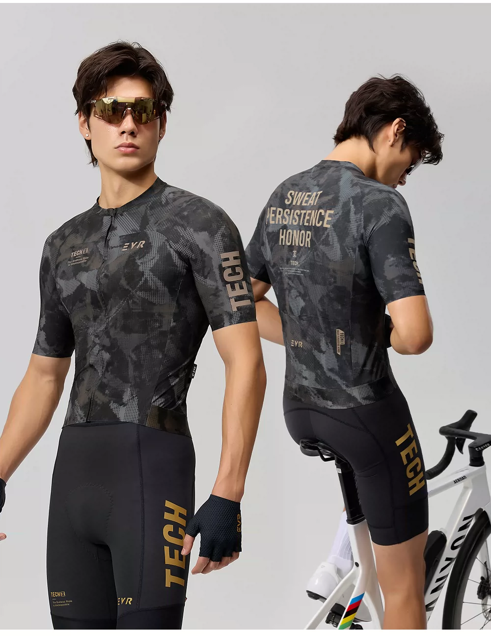 EVR26 New Light Dust Era Summer Cycling Suit Men's Short sleeved Quick drying Sweat wicking Road Bike Top