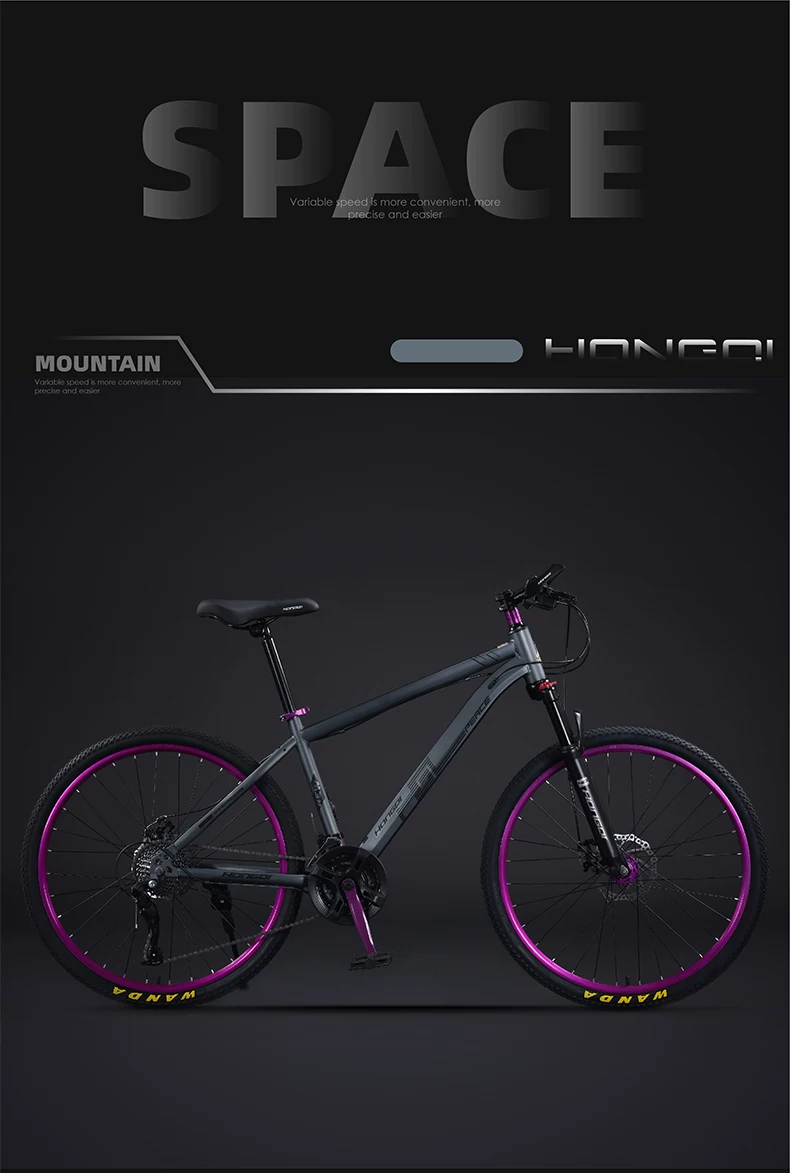 Red Flag Official Flagship Store Aluminum Alloy Mountain Bike Male Adult Off road Variable Speed Highway Purple Matching Youth Bike