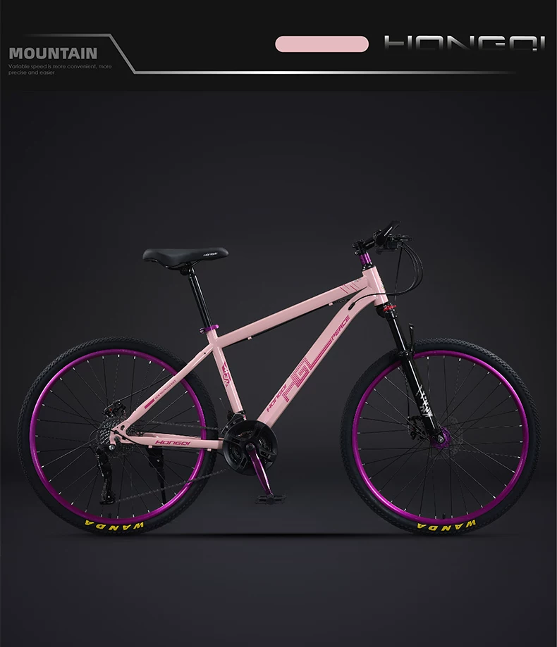Red Flag Official Flagship Store Aluminum Alloy Mountain Bike Male Adult Off road Variable Speed Highway Purple Matching Youth Bike
