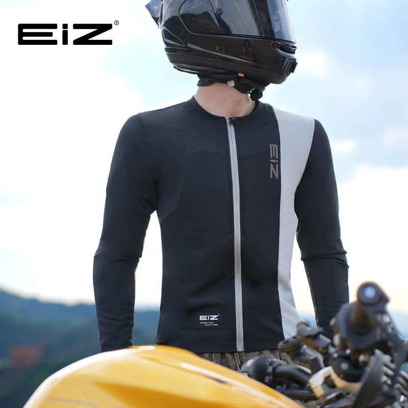 EIZ motorcycle armor suit for summer motorcycle travel, suitable for men and women, anti fall and breathable CE2 certified protective gear, commuting and off-road dual-use cycling suit EX-01 black gray armor suit