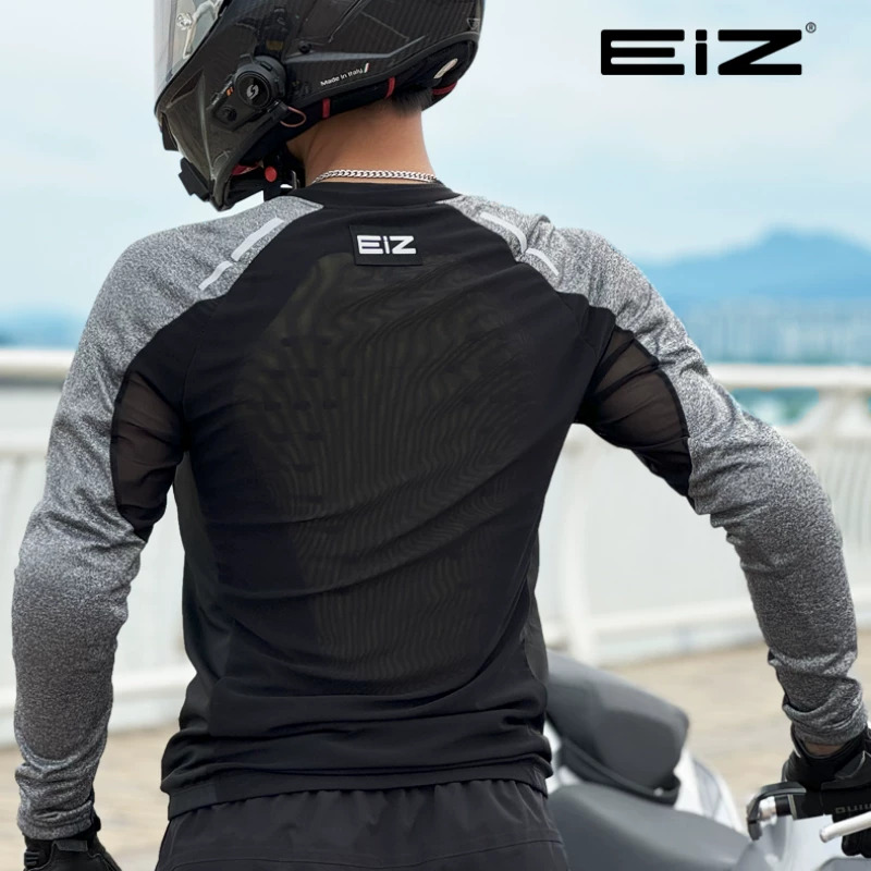 EIZ motorcycle armor suit for summer motorcycle travel, suitable for men and women, anti fall and breathable CE2 certified protective gear, commuting and off-road dual-use cycling suit EX-01 black gray armor suit