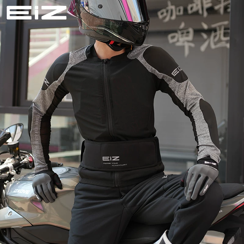EIZ motorcycle armor suit for summer motorcycle travel, suitable for men and women, anti fall and breathable CE2 certified protective gear, commuting and off-road dual-use cycling suit EX-01 black gray armor suit
