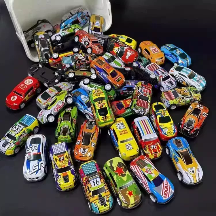 Drop resistant alloy rebound car mini iron racing drum toy car rebound car toy boy