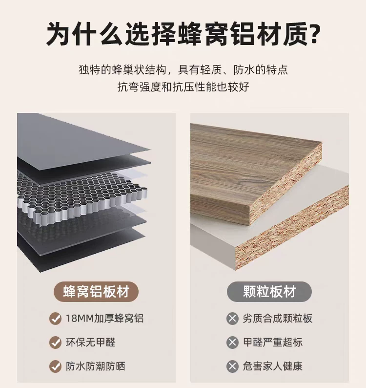 Honeycomb aluminum bathroom side cabinet, makeup room aluminum alloy storage cabinet, toilet stand cabinet, dry area side cabinet, high cabinet