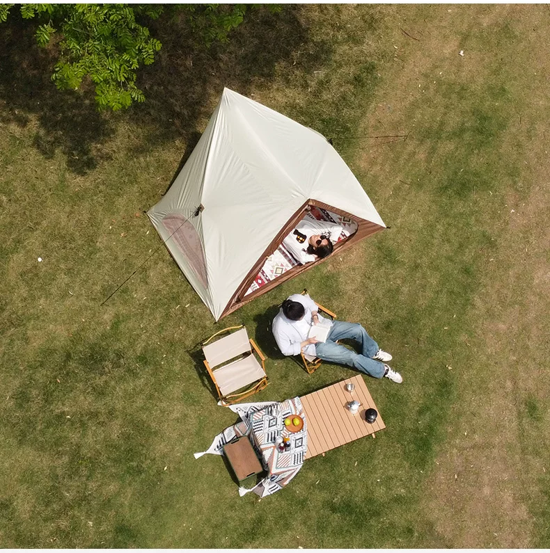 Automatic one click opening and closing triangular tent, outdoor portable folding park camping, sunshade camping equipment, picnic tent