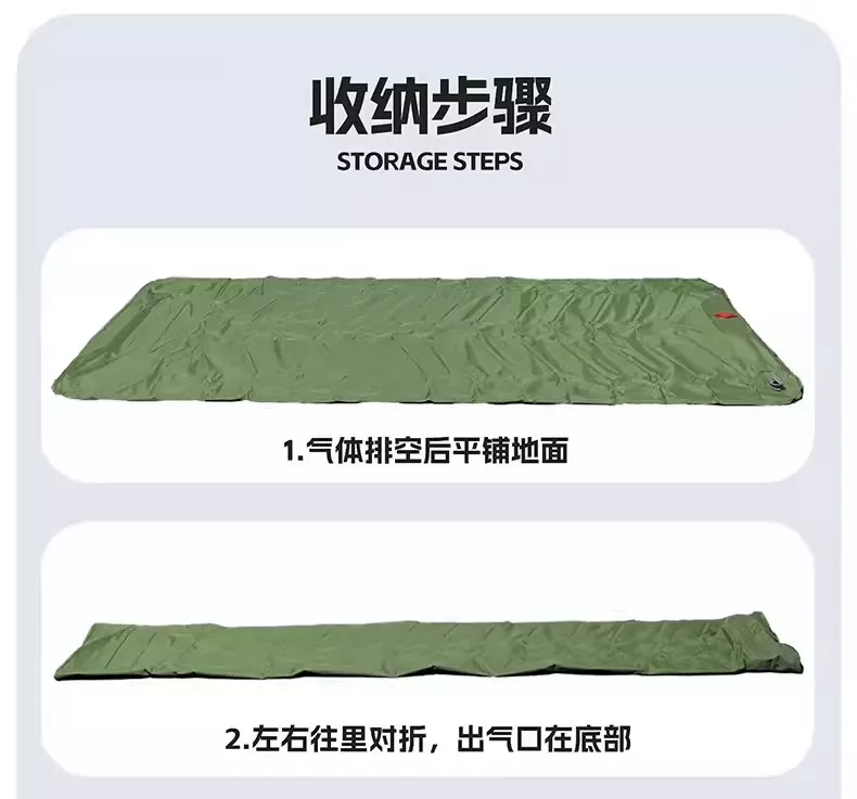 Outdoor ultra light inflatable mattress with foot cushion, outdoor tent sleeping pad, portable hiking camping single air mattress