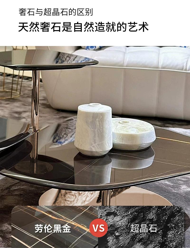 Кофейный стол Lauren из черного золотого мрамора Huiyan CJ53