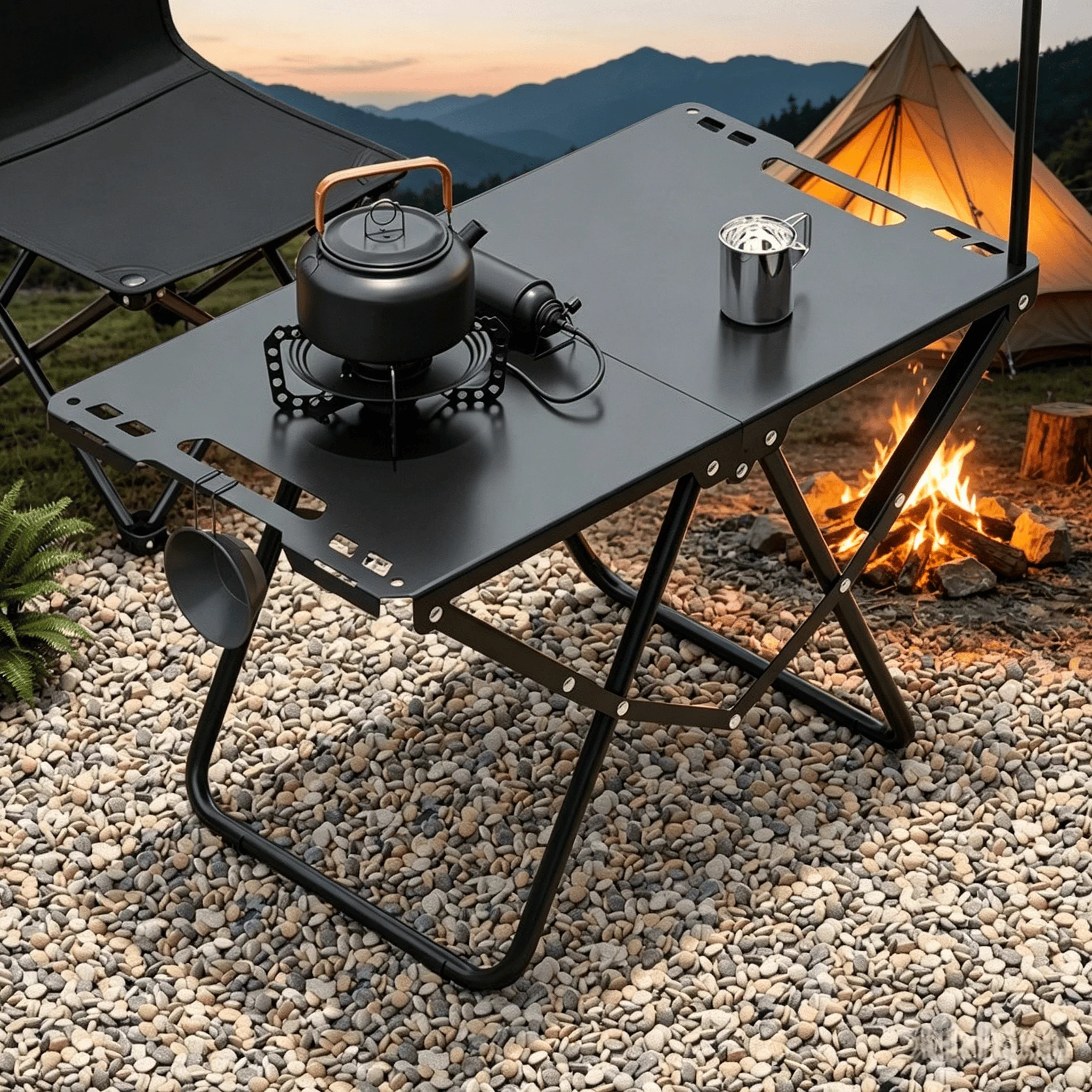 Outdoor Folding Quick Open Table Camping Portable GIT Tactical Table Tea Table Multi functional Picnic Thick Folding Tactical Table
