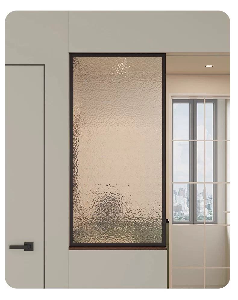 Ultra white water ripple tempered glass art partition screen, room wall, makeup room, half wall, living room, entrance foyer screen