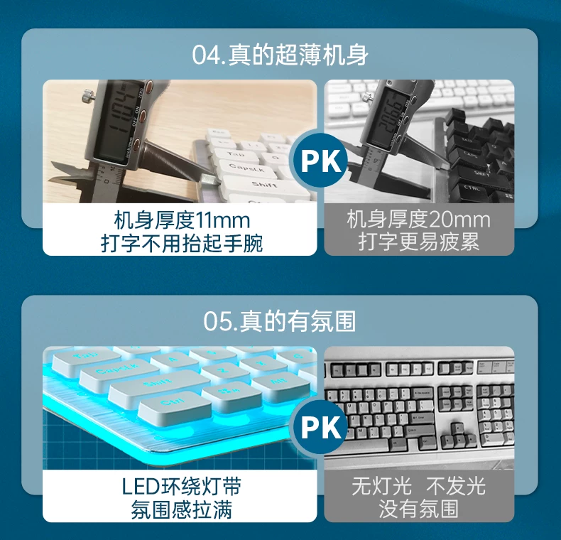 Silent keyboard, wired desktop computer, universal laptop, female office game, e-sports specific mouse set