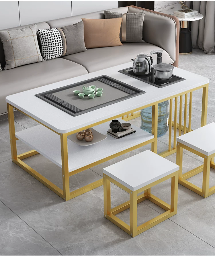 Tea table, living room, simple modern home, office, Kung Fu tea table, tea set, complete set of simple tea making, integrated table