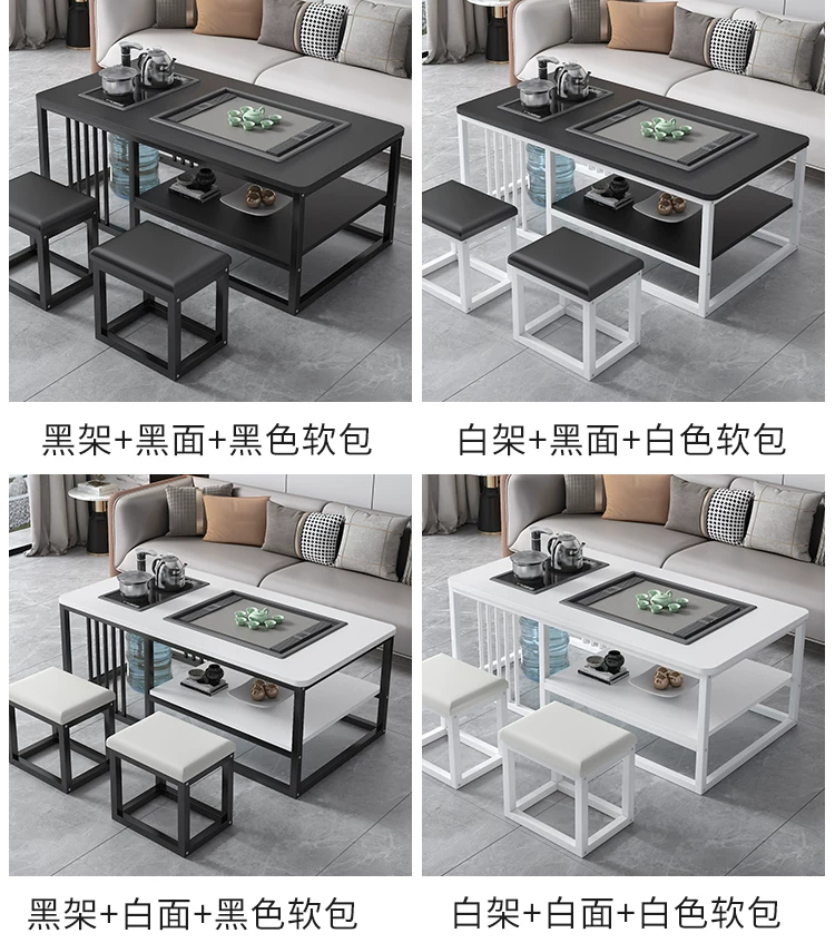 Tea table, living room, simple modern home, office, Kung Fu tea table, tea set, complete set of simple tea making, integrated table