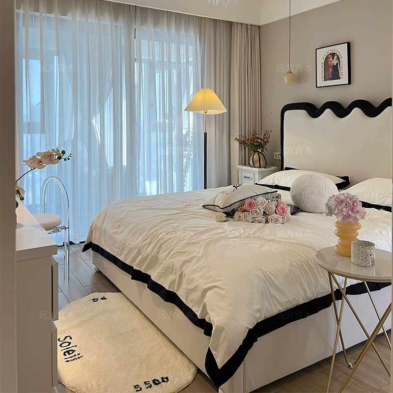 Интернет -знаменитость французская ретро волнистая кровать современная простота