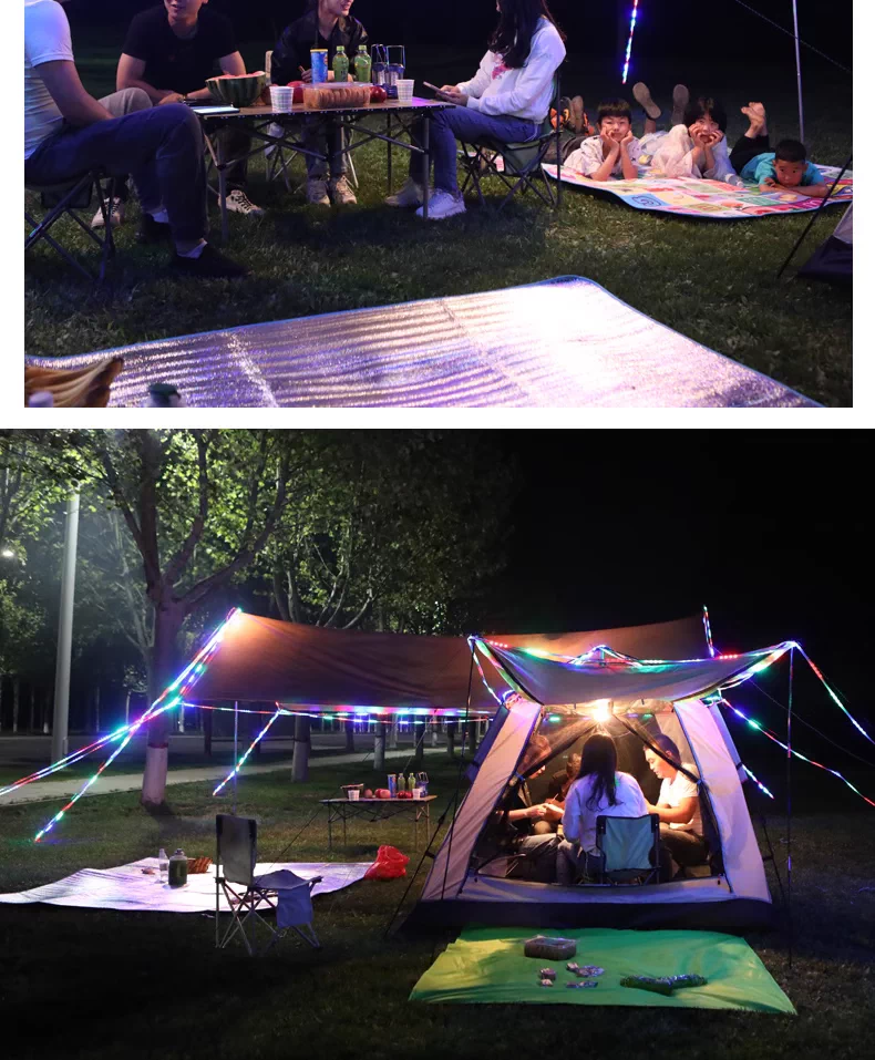 Outdoor large silver coated sunshade, portable outdoor sun protection, thick black glue, four pole canopy, camping tent equipment