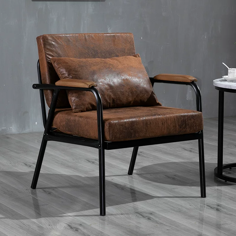 Nordic minimalist fabric sofa, living room, small unit, wrought iron, single, double, bedroom, women's simple, light luxury chair, industrial style