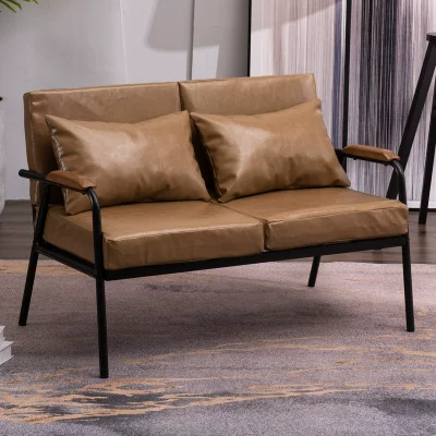 Nordic minimalist fabric sofa, living room, small unit, wrought iron, single, double, bedroom, women's simple, light luxury chair, industrial style