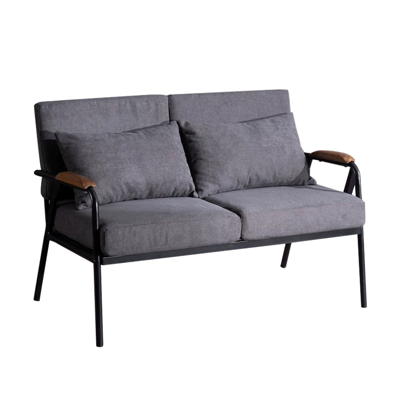 Nordic minimalist fabric sofa, living room, small unit, wrought iron, single, double, bedroom, women's simple, light luxury chair, industrial style