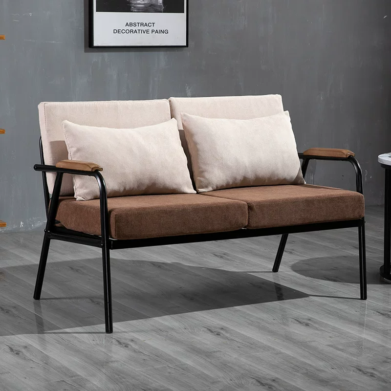 Nordic minimalist fabric sofa, living room, small unit, wrought iron, single, double, bedroom, women's simple, light luxury chair, industrial style