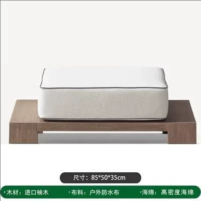 Nordic Outdoor Courtyard Garden Villa Outdoor Teak Sofa Leisure Sofa Aluminum Alloy Outdoor Waterproof Sunscreen